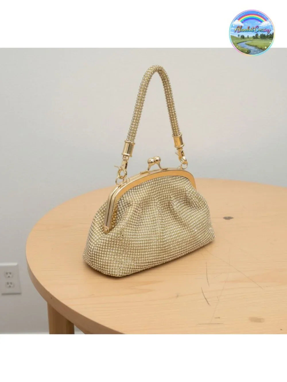 Rhinestone Clutch Evening Bag with Detachable Chain Formal Party Purse